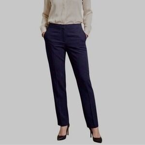 St. John Caviar Women Diana Dress Pants Trouser Size 6 Blue Wool Stretch Office